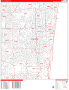 Fort Lauderdale  Wall Map Red Line Style